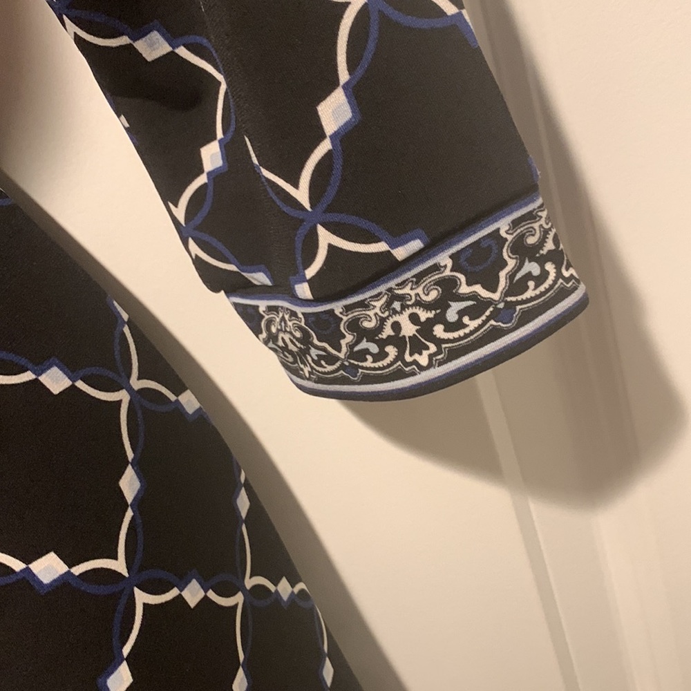 WHBM black blue geo print tunic/dress Sz XS - Picture 3 of 8
